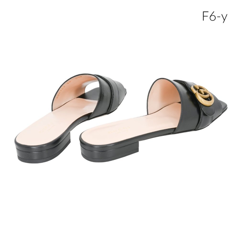 Gucci 626742 GG Marmont Leather Slide Sandals - Picture 4 of 14